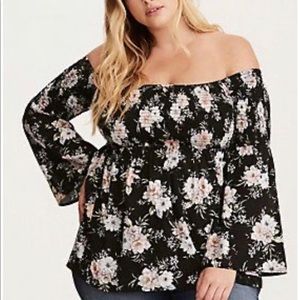 Off shoulder floral top